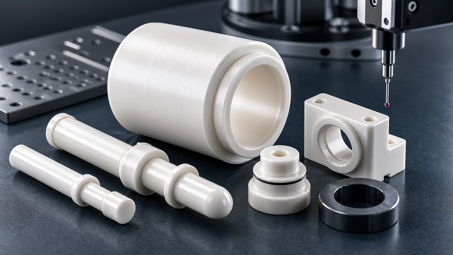 Illustrative render of precision zirconia components